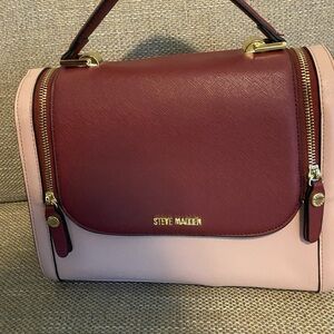 Steve Madden Maroon and Blush Satchel